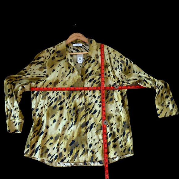 Primark Women's Black Animal Print Lime Green Slim Fit Shirt Size 18 - Picture 3 of 14